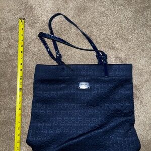 Michael Kors Dark Blue Large Embossed Tote